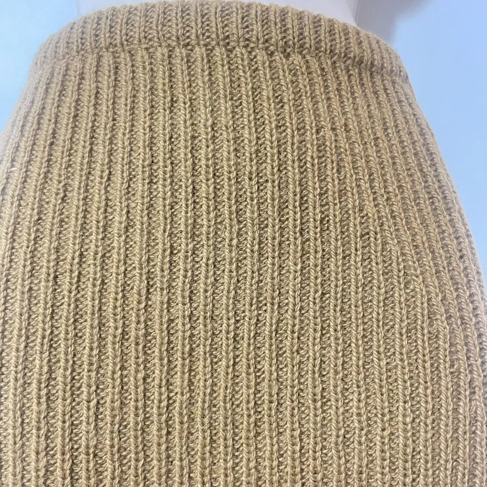 VTG Womens Krizia Maglia caramel 100% Wool knit fall skirt Italy 40 - Picture 2 of 8